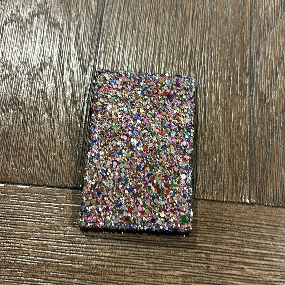 JCrew Flap Boy Slim Wallet with glitter
